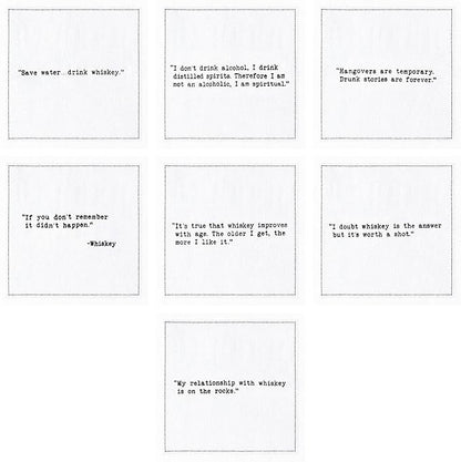 FIVE STAR NAPKINS Whiskey Quotes Cotton Cocktail Napkins, Beverage Napkin, Bar Party Small Napkins,Napkins for Events,Holidays,Weddings,Parties 4.5''x4.5''-Single Use(50x) Disposable