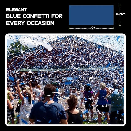Ultimate Confetti, Dark Blue Biodegradable Confetti - Rectangular Flame-Resistant Tissue Paper Confetti for Cannon and Launcher use – Best for Gender Reveal, Parties, and Concerts - 20 lb, 320 oz