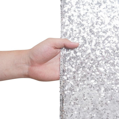 Eternal Beauty Silver Sequin Backdrop, 4x7 Ft Glitter Background Curtains for Shimmer Photography Party Wedding Birthday Back Drop Decor