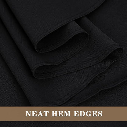 Fitable 6 Pack Black Square Tablecloths - 70 x 70 Inches - Stain Resistant and Reusable Table Clothes, Polyester Fabric Table Covers for Dining, Card Tables, Coffee Tables