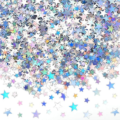 MARFOREVER Holographic Star Confetti, Glitter Star Confetti Birthday Star Scatter Table Iridescent Sequins Sprinkles Metallic Foil for Shower Wedding Christmas Party Decorations