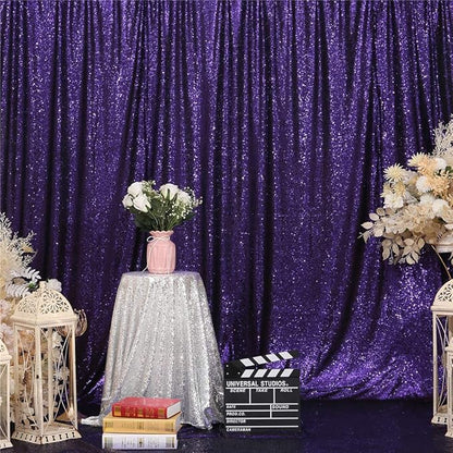 Eternal Beauty Purple Sequin Backdrop, 10x10 Ft Halloween Glitter Background Curtains for Shimmer Photography Party Wedding Birthday Back Drop Decor