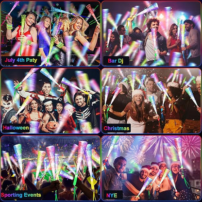 120PCS Glow Fiber Optic Sticks, LED Light Wands, Glow in The Dark Party Supplies, Fiber Optic Wands for Weddings, Birthdays&Events,Flashing LED Party Favors,Colorful Light Sticks for Kids&Adults