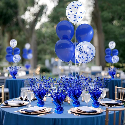 12 Pack Metallic Foil Spray Centerpiece Star Table Decoration Burst Table Centerpieces for Birthday Wedding Anniversary Graduation Holiday Party Supplies Decor, Blue