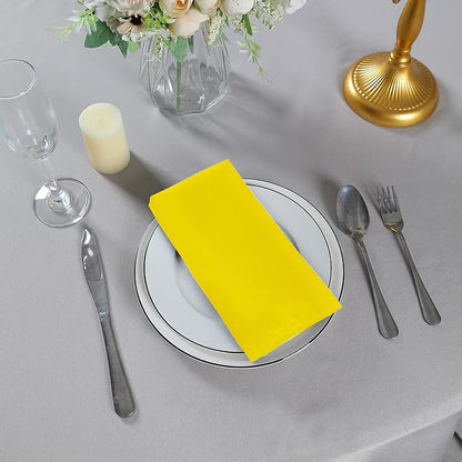 Cloth Napkins 20x20 inch Washable Polyester Dinner Napkins Soft Table Napkins for Wedding Party Dining Banquet(Yellow,25PCS)