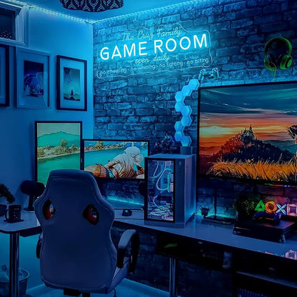 Custom Game Room Neon Sign for Wall Decor, Personalized LED Neon Name Signs, Dimmable Game Light Up Signs Customizable for Playroom Gaming Zone Man Cave Bedroom, Men Boys Gamer Birthday Gifts