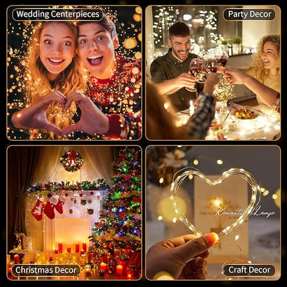 30 Pack LED Fairy Lights Battery Operated,7FT 20 LED Waterproof Mini Twinkle String Lights Battery Powered for Christmas Mason Jars Party,Warm White