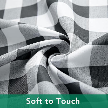 Biscaynebay Fabric Square Tablecloths 54x54 Inch, Black/Grey Scottish Plaid Table Cloth Small Card Folding Table Covers Water Resistant for Dining, Kitchen, Wedding and Parties, etc Machine Washable