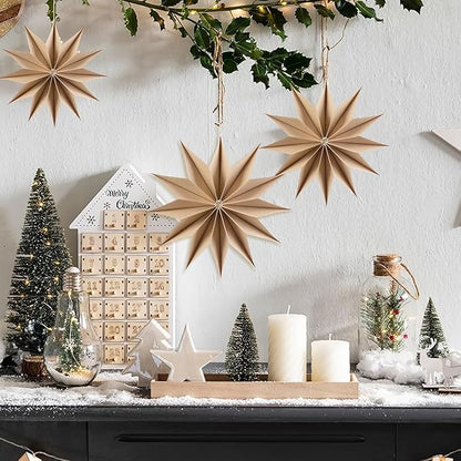Easy Joy 3Pcs Boho Paper Landern Star