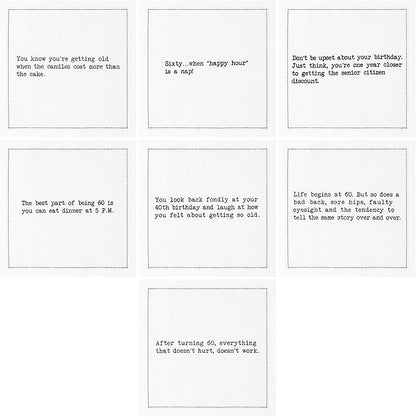 Five Star Napkins 60th Birthday Quotes White Cotton Cocktail Napkins, Beverage Napkins, Bar Napkins, Cloth Napkins, Party Napkins, Events, Holidays, Weddings, Birthdays, Disposable, 4.5" x 4.5"- (50x)