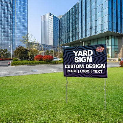 Custom Yard Signs with Metal Stakes (24”x18”) – by DreamController | Personalized Lawn Signs for Businesses, Events & Campaigns | HD Printed Outdoor Signage | Made in USA