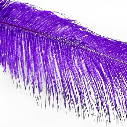 Happy Feather 16-18 inch Purple Ostrich Feathers Craft for Wedding Party Centerpieces Home Decoration DIY Craft Pack of 10