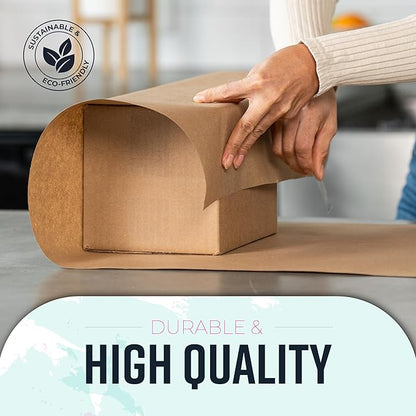 Large Brown Kraft Paper Roll - 36" x 2400" (200’) - Made in USA - Ideal for Gift Wrapping, Packing, Moving, Postal, Shipping, Parcel, Wall Art, Crafts, Bulletin Boards, Floor Cover or Table Runner