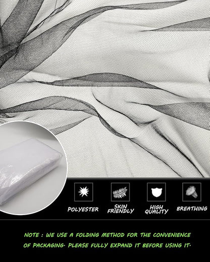 Black Tulle Fabric 108" x 25 Yards for Wedding Pew Bows Garden Netting Plant Cover Gift Wrapping Ceiling Draping Baby Shower Birthday Party Reception DIY Craft Supplies