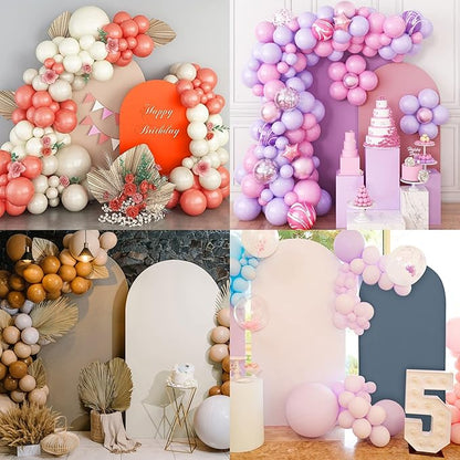 Wedding Arch Cover Spandex Arch Backdrop Cover 6.6FT Arch Stand Cover Arch Covers Stretchy Backdrop for Birthday Party Decoration Baby Shower Banquet Ceremony（White, Cover Only）