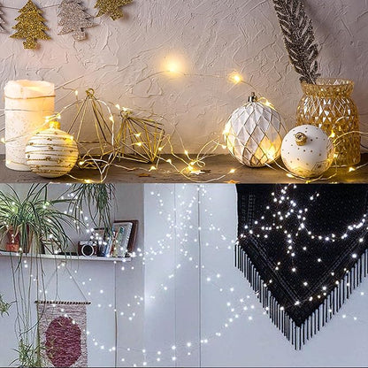 WATERGLIDE 12 Pack Fairy Lights Battery Operated (Included), 7 ft 20 LED Mini String Lights, Waterproof Silver Wire Firefly Starry Light for DIY Wedding Christmas Party Decor, 6 Warm White & 6 White