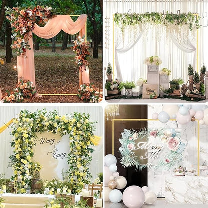 Wedding fashion arch background metal frame, (3.9, 5.2, 6.6 feet) suitable for background decoration frames such as weddings, birthdays, parties, baby showers, and photography (gold, 3.9*6.6)