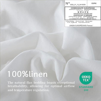 EVERLY 100% Pure Linen Round Tablecloths 90Inch Round Machine Washable Tablecloth for Thanksgiving,Decorative Halloween,Buffet Parties,Picnic,Events,Weddings and Restaurants-White