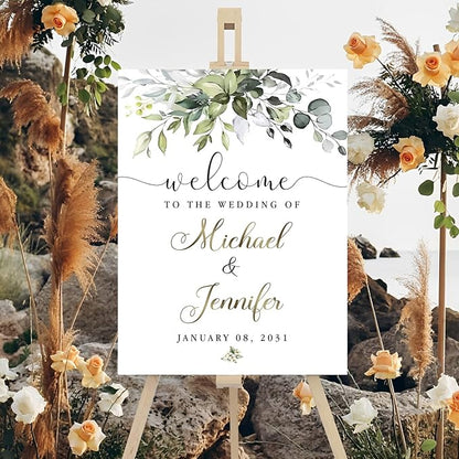 Welcome To Our Wedding Sign, Engagement Party Welcome Sign, Personalized Wedding Welcome Sign, Reserved Signs For Wedding, Wedding Directional Signs