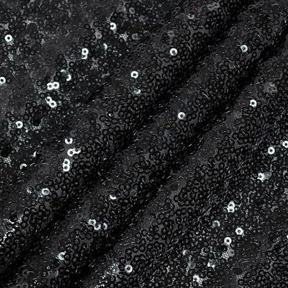 Eternal Beauty Black Sequin Backdrop, 6x6 Ft Halloween Glitter Background Curtains for Shimmer Photography Party Wedding Birthday Back Drop Decor