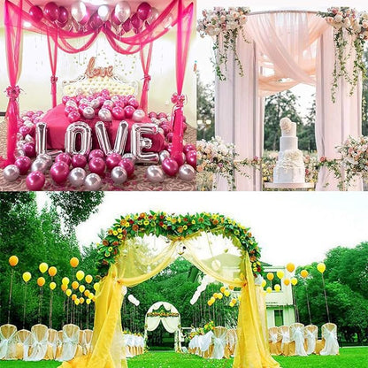 Crystal Organza Tulle Sheer Fabric Backdrop Curtains for Wedding Baby Shower Birthday Party Event Decor, 19” by 30 Yard (Pink)