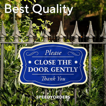 Custom Decorative Outdoor Metal Sign - Personalized Aluminum Driveway Sign, Waterproof, Made in USA - Design 3 Blue Steel 30x24 In