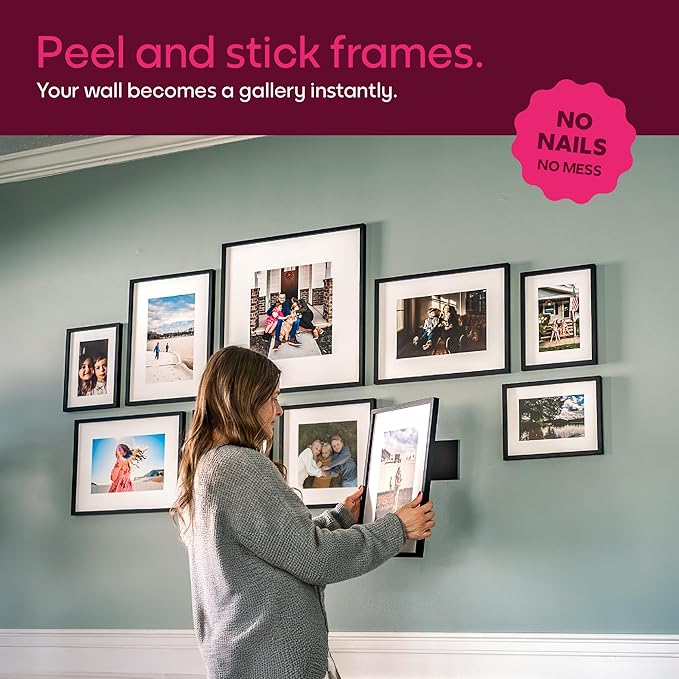 Mixtiles Official - Custom Photo Tiles - Personalized Printed Photos - Magnetic Wall Frames - Adhesive Sticker, No Nails - Various Sizes and Frames - offbeat-set-5-Tile - Frameless