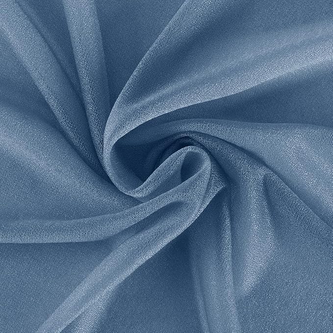 Dusty Blue Fall Elegant Arch Draping Fabric Outdoor 1 Panel 29" × 20Ft Sheer Chiffon Curtain Drapes for Wedding Ceremony Birthday Party Garden Brunch