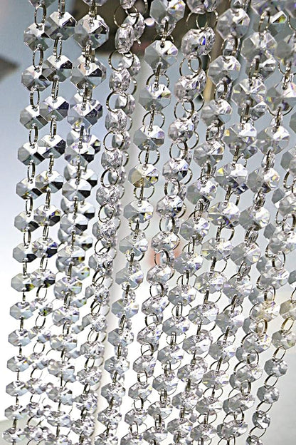 Crystal Acrylic Gems Bead Garland Strands, KinHom 16 Feet Hanging Clear 14mm Daimond Beads Chain Garlands for Manzanita Tree Centerpiece, Chandelier Bead Lamp Chain, Christmas/Wedding Party Decoration