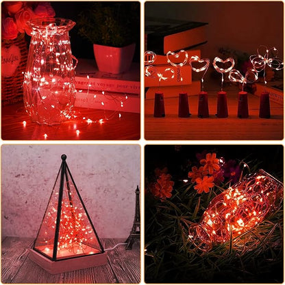 12 Pack Fairy Lights Battery Operated String Lights，7FT 20LED Waterproof Silver Wire Christmas Lights Outdoor,Firefly Mini Lights for Bedroom Party Birthday Wedding Home Decor