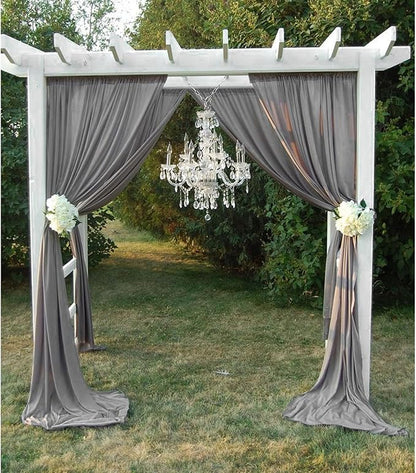 2 Panels Dark Gray Backdrop Curtain, 10 x 7 Feet Background Curtains for Parties, Weddings, Baby Showers, Bachelorette Halloween, Christmas Birthday Party Photoshoot Backdrop Curtains Decorations