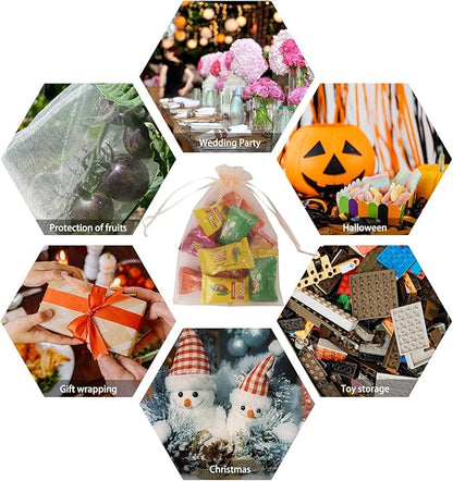 Wudygirl 100PCS Organza Bags Jewelry Bags Drawstring 5X7 Inch Favor Bags for Jewelry Candy Wedding Party(Peach 5X7)