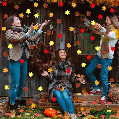 MARFOREVER Fall Felt Maple Leaf Confetti, 500Pcs Thanksgiving Leaves Confetti Decorations Mixed Autumn Table Scatter Sprinkles Centerpiece for Fall Art Crafts Supplies Thanksgiving Party Accessories