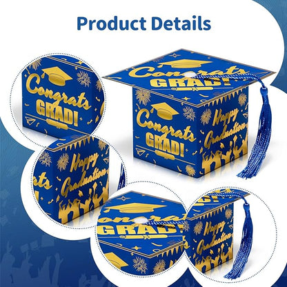 COTOPHER 36 Pack Mini Graduation Cap Gift Boxes, Class of 2025 Graduation Candy Boxes with Tassel, Small Treat Chocolate Box Centerpieces for Tables Party Decorations Graduate Favors Supplies
