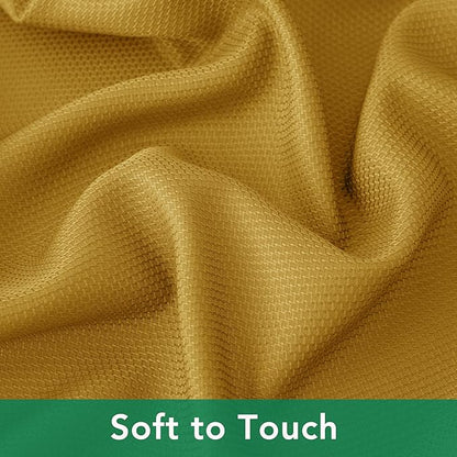 Biscaynebay Textured Fabric Christmas Square Table Cloth 60x60 Inches, Gold Water Resistant Tablecloths for Dining, Kitchen, Wedding and Parties etc. Machine Washable