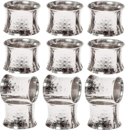 Silver Napkin Rings-12 PCS Heavy Duty Metal Spiral Napkin Rings, Handcrafted Napkin Holders Buckles for Family Dinner, Wedding, Party,Table Decorations - CLEENTABLE