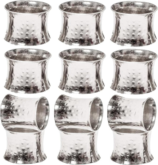 Silver Napkin Rings-12 PCS Heavy Duty Metal Spiral Napkin Rings, Handcrafted Napkin Holders Buckles for Family Dinner, Wedding, Party,Table Decorations - CLEENTABLE