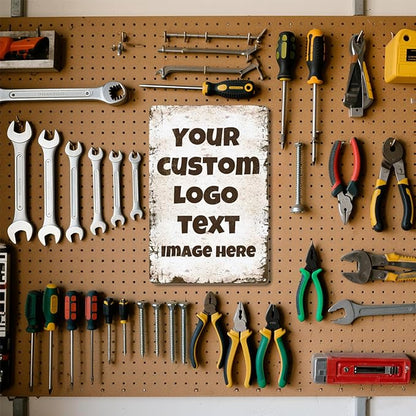 Personalized Metal Sign Custom with Photo Text Logo for Outdoor Yard Garden Home Business Wedding Wall Decor Street Sign Style (Vertical)