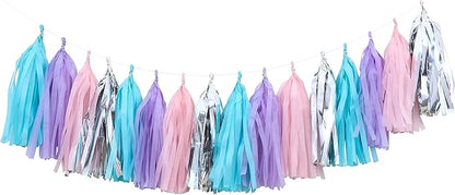Fonder Mols Mermaid Tassel Garland Tissue Paper Birthday Banner for Under The Sea themed All Events & Parties Occasions Decorations A12