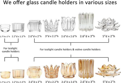 GOLDEAL 6Pcs Clear Glass Votive Candle Holders Tealight Holders Decorative, Tea Candle Holders Bulk,Candlestick for Wedding, Party,Dinner, Home Table Decor.