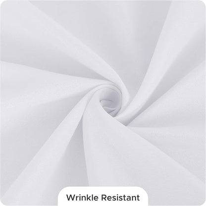Fitable 8 Pack Round Tablecloths: Stain Resistant Wrinkle Free Circle Table Clothes, Washable Reusable Polyester Table Covers for Wedding Party Birthday Banquet Reception(White, 84 Inch)
