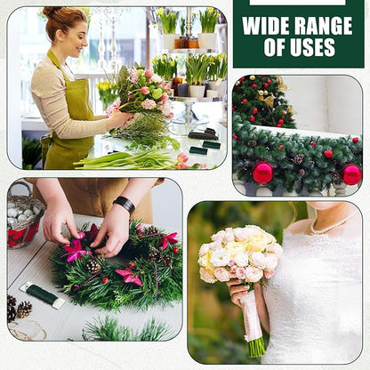 Ferraycle 36 Pack Green Floral Wire 38 Yards 22 Gauge Flexible Paddle Florist Christmas Green Wire for Crafts Christmas Wreaths Tree Garland and Floral Flower Arrangements