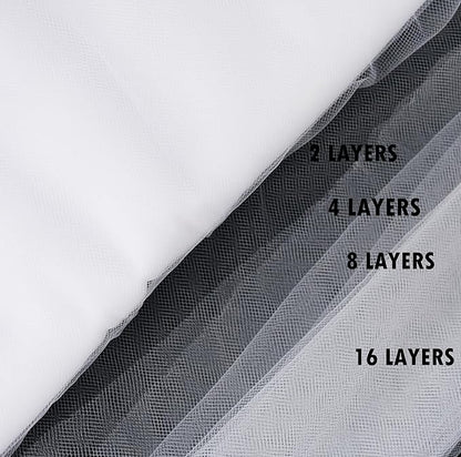 Craft And Party, White Fabric Tulle Roll 54 Inch by 40 Yards (120 ft) Fabric Tulle Bolt for Garden Netting, DIY Tutu Skirt, Wedding and Decoration (White)