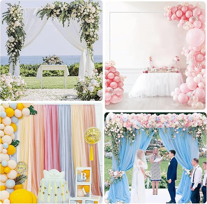 Wokceer 10 FT Backdrop Stand Heavy Duty Pipe and Drape Kit, Adjustable White Backdrop Stands for Wedding Photo Booth Background Birthday Party Exhibition Decoration