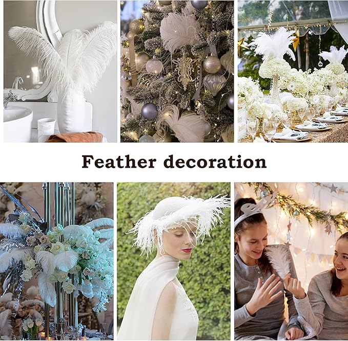 NEWONG 30pcs Blue-Purple Ostrich Feathers Natural Bulk 9-12inch(23-30cm) Vase Craft Wedding Home Party Centerpieces Christmas Day Decoration