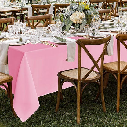 Fitable 8 Pack Table Cloth Rectangle Table: Stain and Wrinkle Resistant Tablecloth Rectangular, Washable Polyester Tablecloths for Wedding Party Dining Banquet Event Catering(Pink, 70x108 Inch)