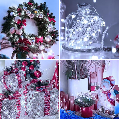 12 Pack Fairy Lights Battery Operated - 7ft 20 Led Twinkle Lights 3 Modes, Bulk Mini String Lights Waterproof for Mason Jars Vases DIY Party Wedding Decoration Christmas -Cool White