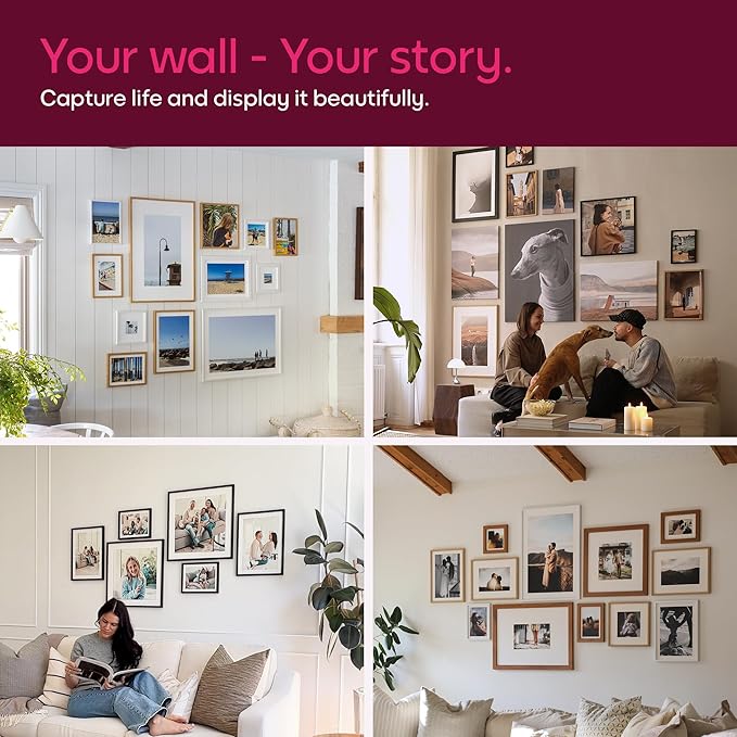 Mixtiles Official - Custom Photo Tiles - Personalized Printed Photos - Magnetic Wall Frames - Adhesive Sticker, No Nails - Various Sizes and Frames - 8x8-tiles-Tile - Clean Frame