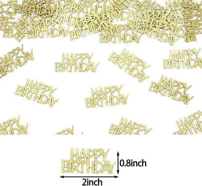 Gold Happy Birthday Confetti for Tables Glitter Birthday Party Table Scatters for Adult/Kids Birthday Anniversary DIY Crafts Party Supplies 100PC