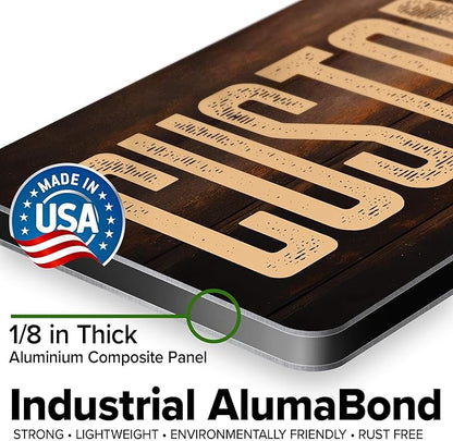 Custom Sign, Custom Street Sign, 11 Font Colors, 13 Font Styles, 4 Hole Options, 22 Sizes, 6x18 Inches, Rust Free DiBound, Fade Resistant, Made in USA by My Sign Center (Vintage Wood)